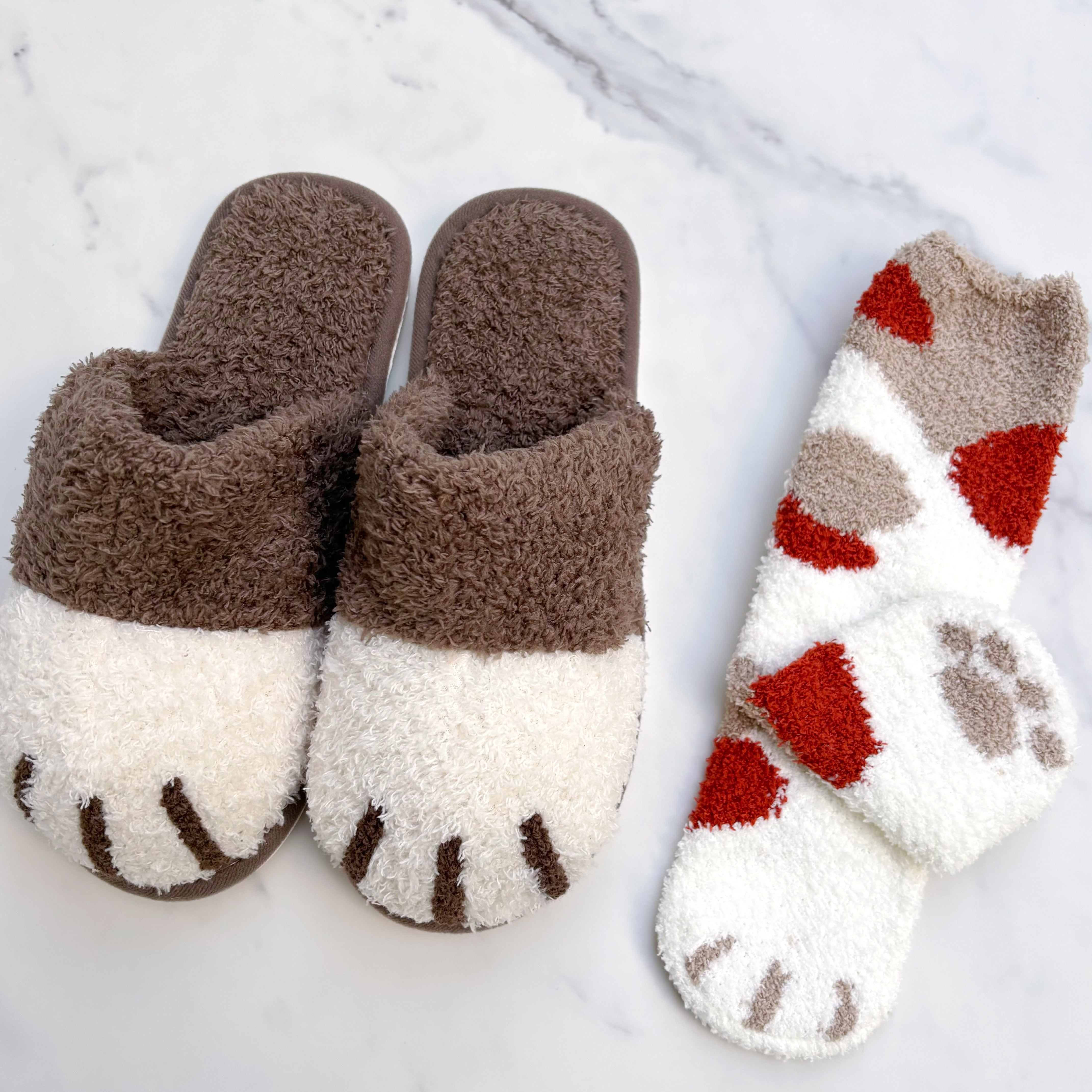Buy KOMTO Animal Paw Slippers Plush Warm Home Closed Back Shoes Fluffy  Funny Furry Claw for Kids Boys Girls Adults Women Cosplay Holiday Indoor  Winter (numeric_5) at Amazon.in